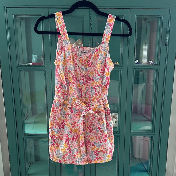 Sleeveless Linen-Blend Tie-Front Romper for Girls - Picture 5 of 6